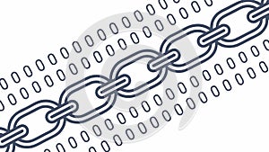 Abstract Chain of Binary Code, Digital Connection, vector design Generative AI