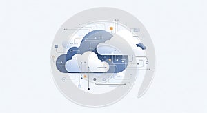 Cloud Computing Network and Data Connection Concept