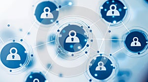 Abstract illustration of a secure network with user icons and digital connections symbolizing privacy and data protection