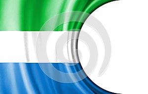 Abstract illustration, Sierra Leone flag with a semi-circular area White background for text or images photo