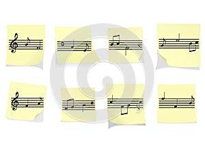 Abstract illustration of some yellow notes with st