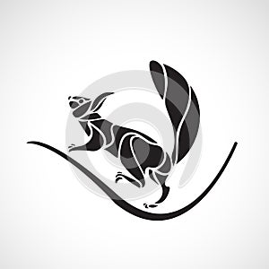 Abstract illustration of squirrel. Outline wavy squirrel vector