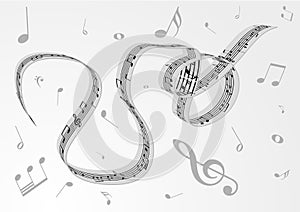 Abstract illustration of a stave and music notes