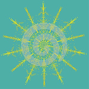 Abstract illustration texture mandala vector illusration