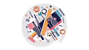 Abstract Illustration of Tools and Gears