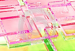 The abstract illustration of transparent colored glass.