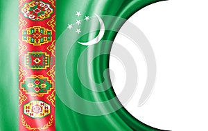 Abstract illustration, Turkmenistan flag with a semi-circular area White background for text or images