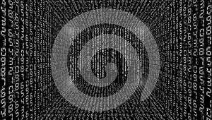 Abstract illustration. Vector streaming binary code background.
