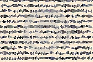 Abstract illustrations of fish, conceptual pattern. Background, shape, wild & effect.