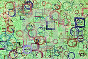 Abstract illustrations of shape, conceptual background.