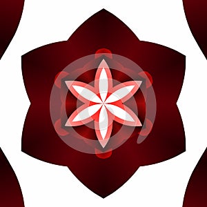 Abstract Ilustration Flower With Red Collor