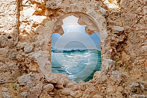 Abstract image of access to the sea as symbol of desire for a summer vacation in the resort
