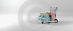 Abstract image of an airport luggage trolley