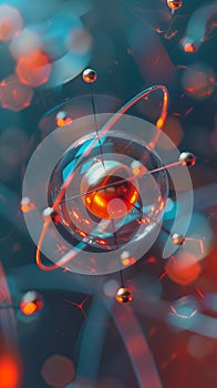 abstract image of atom. 3d rendering abstrack background photo