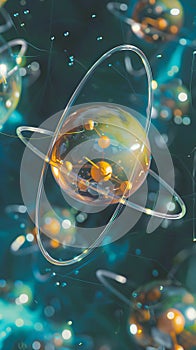 abstract image of atom. 3d rendering abstrack background photo