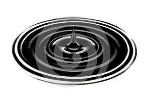 Abstract image of a black liquid surface with concentric ripples
