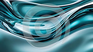 Abstract image of a blue and silver wave against a white background, creating a dynamic visual effect.