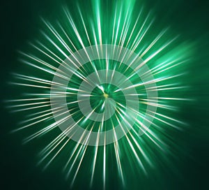 Abstract image, blurred green fireworks
