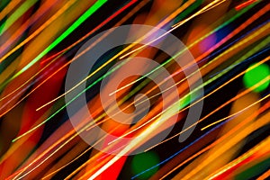 Abstract image of bright colored dynamic lights