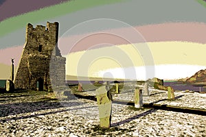 Abstract image of the castle at Aberystwyth