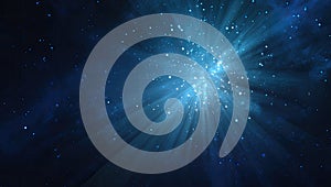 Blue Light Burst Abstract Background