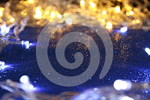 Abstract image of Christmas garland lights