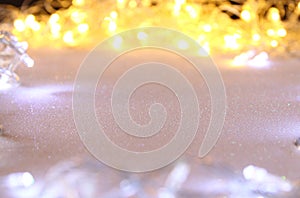 Abstract image of Christmas garland lights