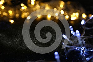 Abstract image of Christmas garland lights