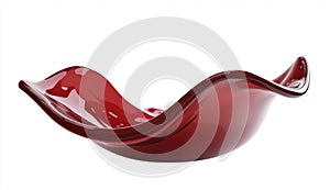 Abstract Dark Red Liquid Splash on White Background