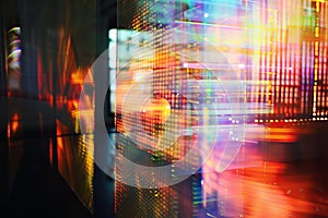 Abstract background showing data flowing through server room