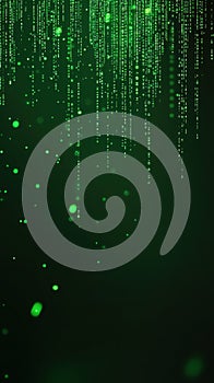 Green Digital Rain Abstract Background