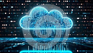 Digital Cloud Computing Technology Concept