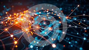 Network Connections Illuminated Nodes Global Data System