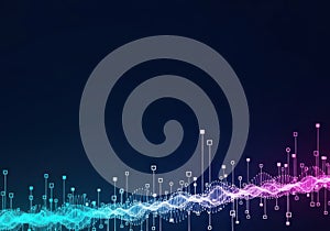 Abstract Data Visualization Background Digital Waveform, Data Flow, Analysis