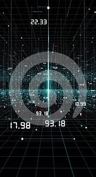 Abstract Data Visualization, Digital Grid, Science, Technology, Futuristic Background