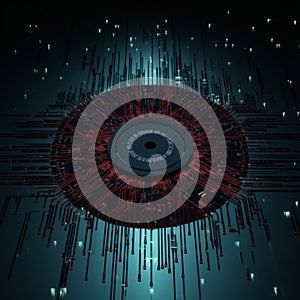 an abstract image of a disc on a circuit board