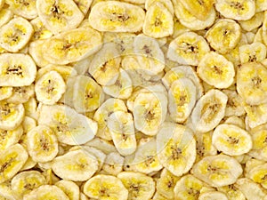 Abstract image of dried banana slices