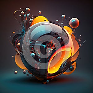 Abstract image of explosion at the subatomic level. Generative AI