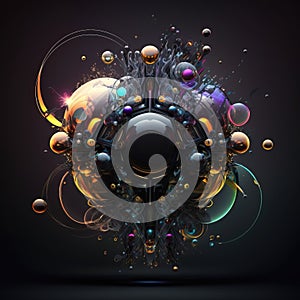 Abstract image of explosion at the subatomic level. Generative AI