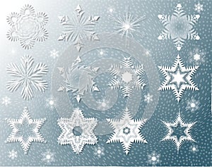Abstract image, Fantasies Snowflakes,Set of elements of design,