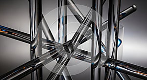 Abstract Chrome Rods Intersecting