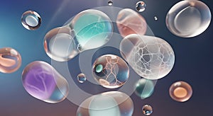 Abstract Microscopic Cells and Bubbles with Organic Structures