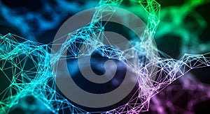 Abstract Digital Network with Gradient Colors