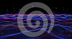 Abstract Digital Waveform Background, Data Visualization, Futuristic Technology