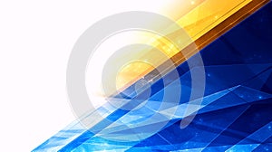 Abstract Geometric Background with Blue and Gold Gradients