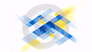 Abstract Geometric Pattern with Blue and Yellow Grids