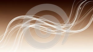 Abstract Flowing White Waves on Gradient Brown Background