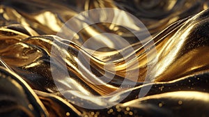 Shimmering Golden Waves: An Abstract Liquid Gold Texture Background Art