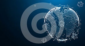 Global digital network connection concept background