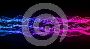 Abstract Digital Waveform with Blue and Pink Gradient